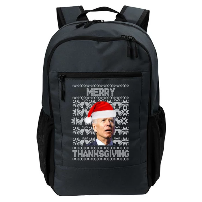 Merry Thanksgiving Funny Biden Ugly Christmas Daily Commute Backpack