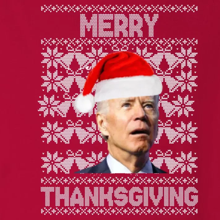 Merry Thanksgiving Funny Biden Ugly Christmas Toddler Long Sleeve Shirt