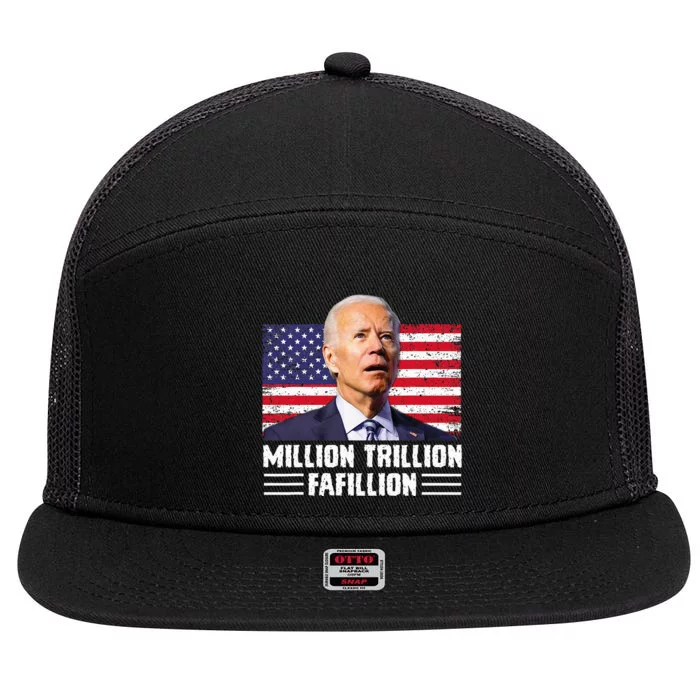 Million Trillion Fafillion Confused Biden Trump Debates 2024 7 Panel Mesh Trucker Snapback Hat