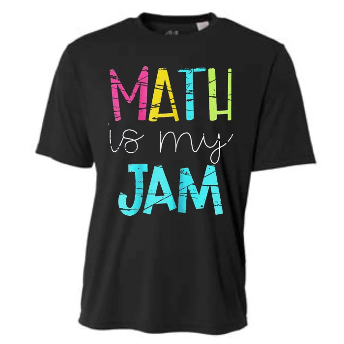 Math Teacher funny Math is My Jam Valentine's Day Cooling Performance Crew T-Shirt