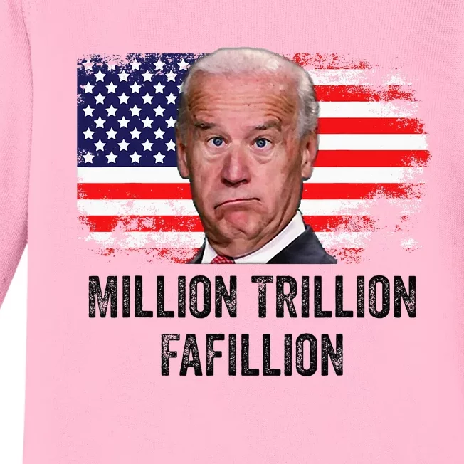 Million Trillion Fafillion Confused Biden Trump Debates 2024 Baby Long Sleeve Bodysuit