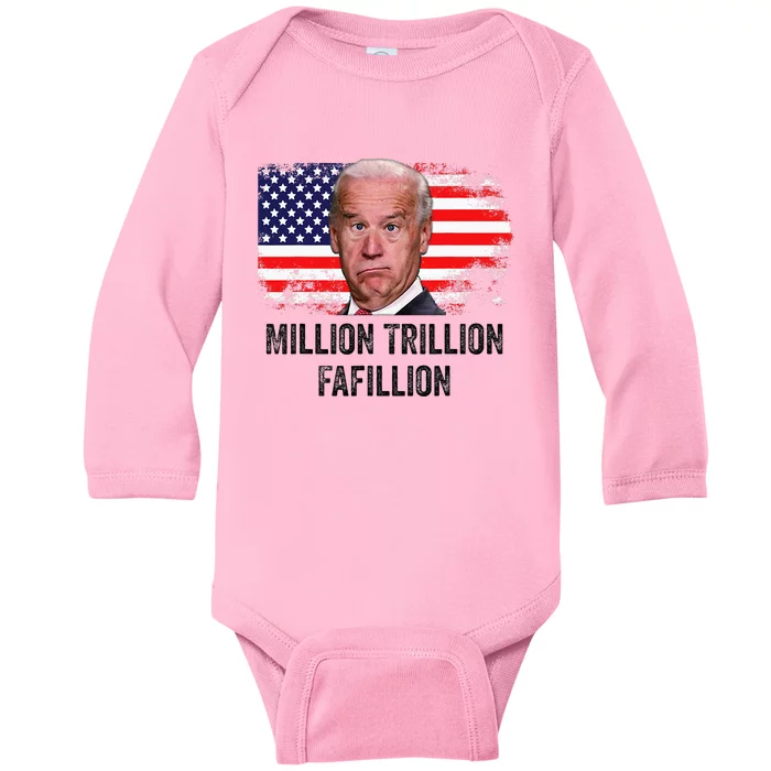 Million Trillion Fafillion Confused Biden Trump Debates 2024 Baby Long Sleeve Bodysuit