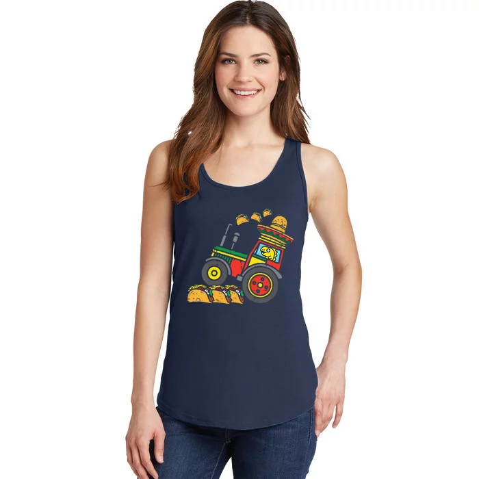 Mexican Tractor Farmer Cinco De Mayo Ladies Essential Tank