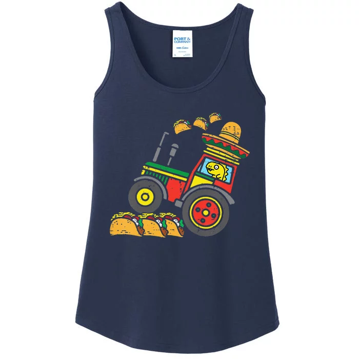 Mexican Tractor Farmer Cinco De Mayo Ladies Essential Tank