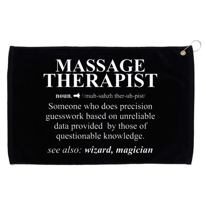 Massage Therapist Funny Noun Definition Cool Gift Grommeted Golf Towel