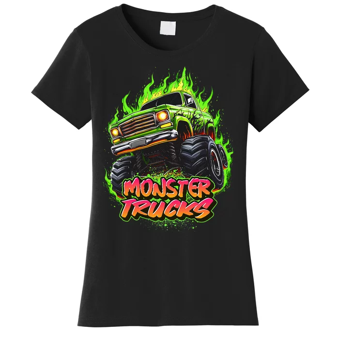 Monster Truck For Kids Monster Truck Vintage Retro Women's T-Shirt