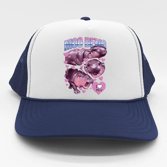 Moodeng The Famous Baby Pigmy Hippo Moodeng Trucker Hat