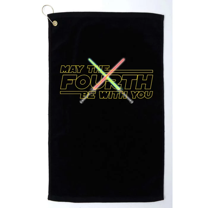 May The Fourth Be With You Funny Platinum Collection Golf Towel