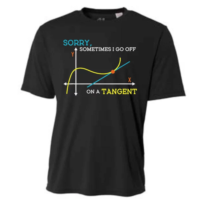 Math Teacher Funny Sometimes I go off On a Tangent Cooling Performance Crew T-Shirt