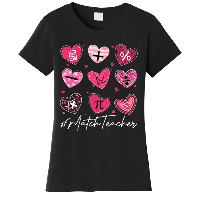 Math Teacher funny valentine's Day Pi Math Lover Women's T-Shirt