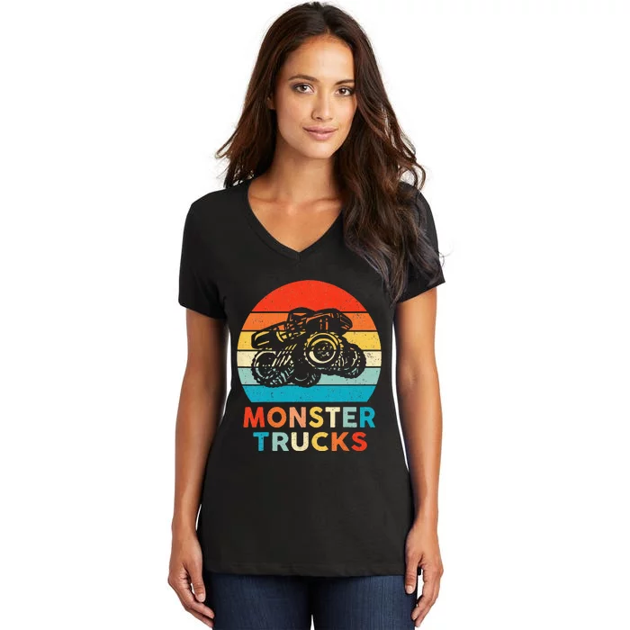 Monster Truck for mothers day Women's V-Neck T-Shirt