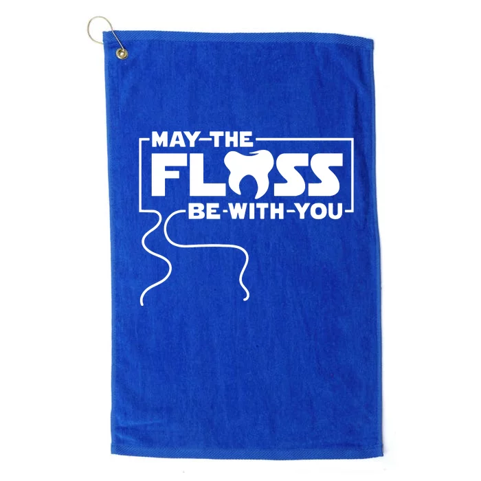 May The Floss Be With You Dentist Dentistry Dental Platinum Collection Golf Towel