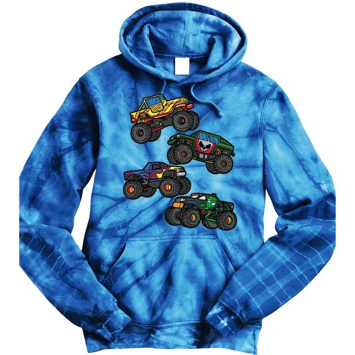 Monster Truck Funny Gift For Gift Assorted Boys Monster Truck Meaningful Gift Tie Dye Hoodie