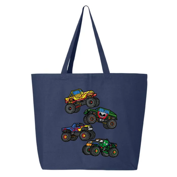 Monster Truck Funny Gift For Gift Assorted Boys Monster Truck Meaningful Gift 25L Jumbo Tote