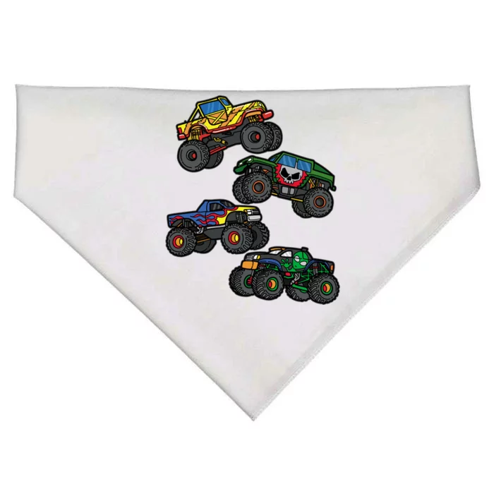 Monster Truck Funny Gift For Gift Assorted Boys Monster Truck Meaningful Gift USA-Made Doggie Bandana