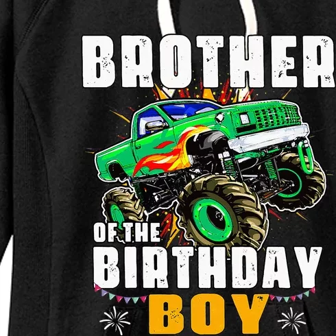 Monster Truck Family Matching Brother Of The Birthday Boy Women's Fleece Hoodie