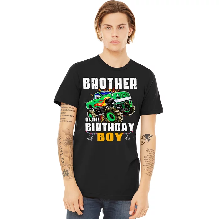 Monster Truck Family Matching Brother Of The Birthday Boy Premium T-Shirt