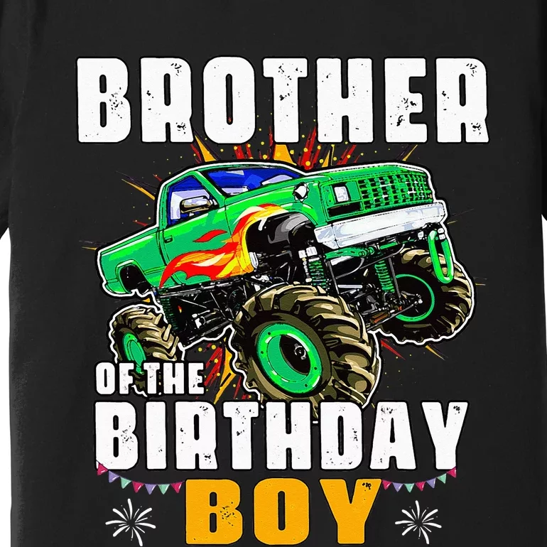 Monster Truck Family Matching Brother Of The Birthday Boy Premium T-Shirt