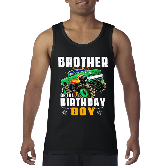 Monster Truck Family Matching Brother Of The Birthday Boy Tank Top