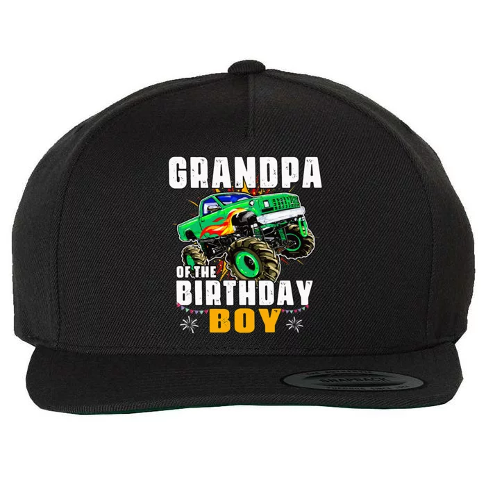 Monster Truck Family Matching Grandpa Of The Birthday Boy Wool Snapback Cap