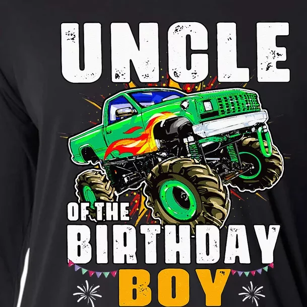 Monster Truck Family Matching Uncle Of The Birthday Boy Cooling Performance Long Sleeve Crew