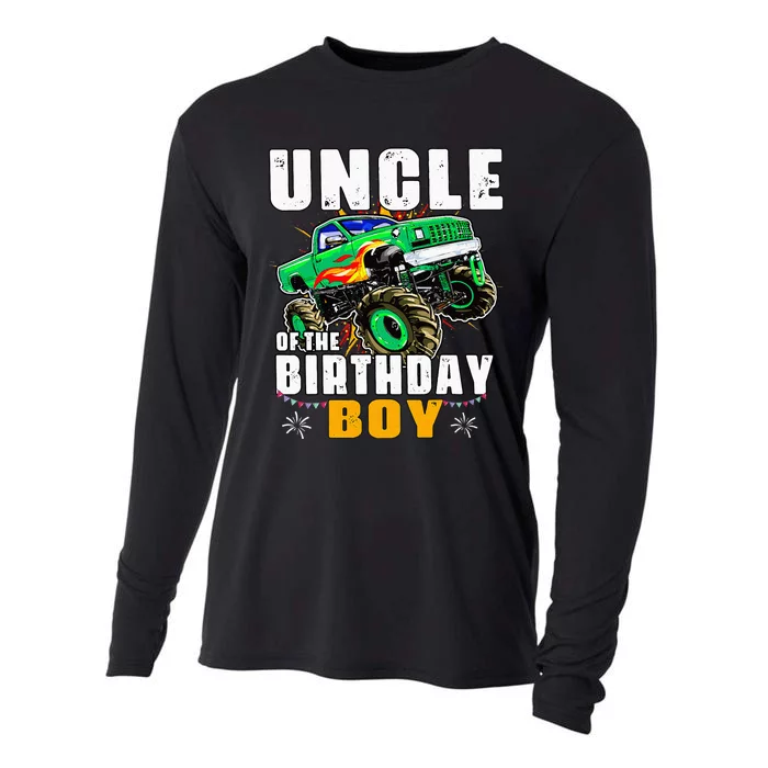 Monster Truck Family Matching Uncle Of The Birthday Boy Cooling Performance Long Sleeve Crew