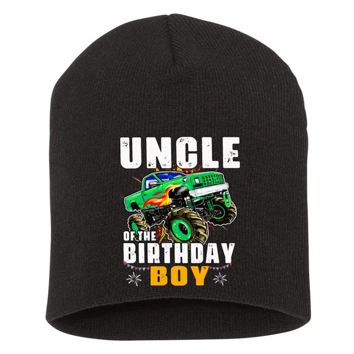 Monster Truck Family Matching Uncle Of The Birthday Boy Short Acrylic Beanie