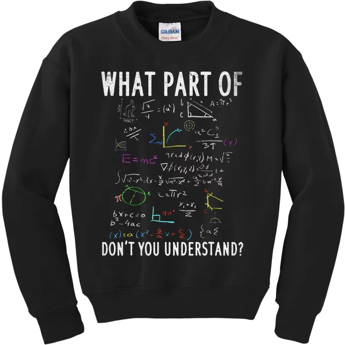 Math Teacher Funny What Part Of Don't You Understand Kids Sweatshirt