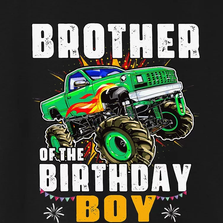 monster truck family matching brother of the birthday Women's Crop Top Tee