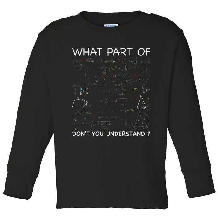 Math Teacher Funny What Part Of Don't You Understand Toddler Long Sleeve Shirt