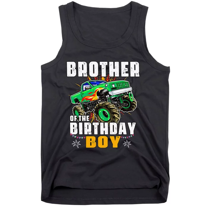 monster truck family matching brother of the birthday Tank Top