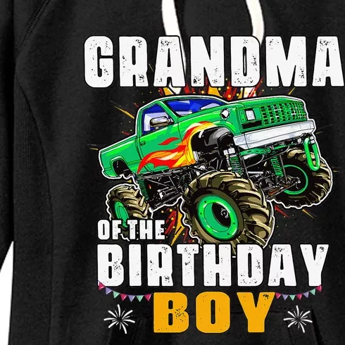 monster truck family matching grandma of the birthday Women's Fleece Hoodie