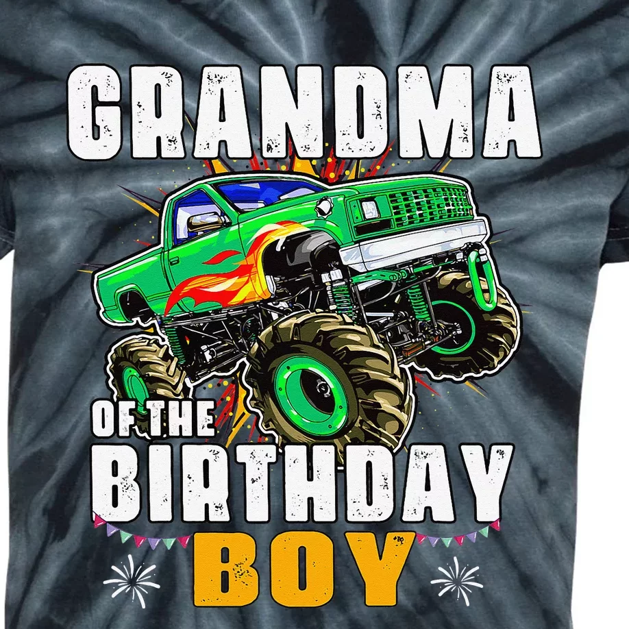 monster truck family matching grandma of the birthday Kids Tie-Dye T-Shirt