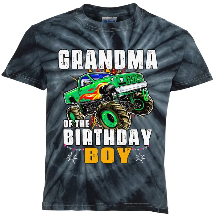 monster truck family matching grandma of the birthday Kids Tie-Dye T-Shirt