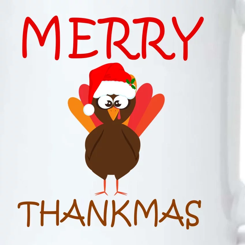 Merry Thankmas Funny Thanksgiving Turkey Black Color Changing Mug