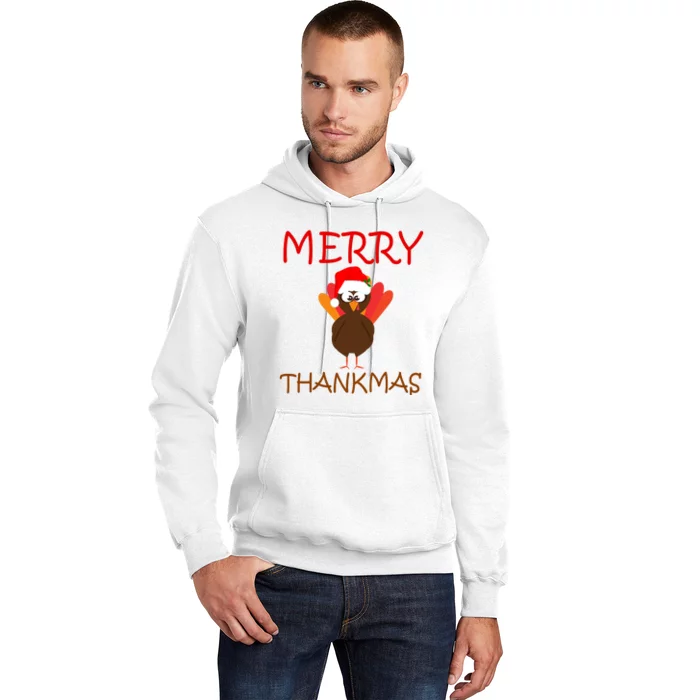 Merry Thankmas Funny Thanksgiving Turkey Hoodie