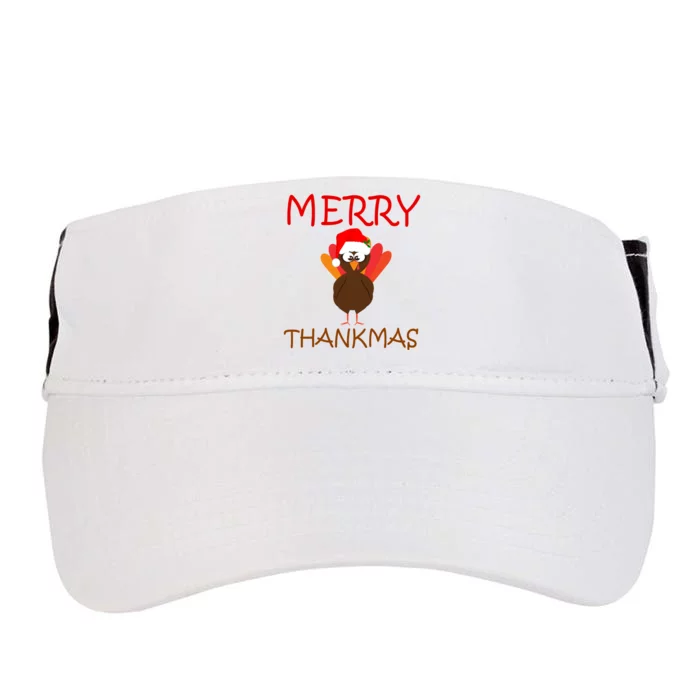 Merry Thankmas Funny Thanksgiving Turkey Adult Drive Performance Visor