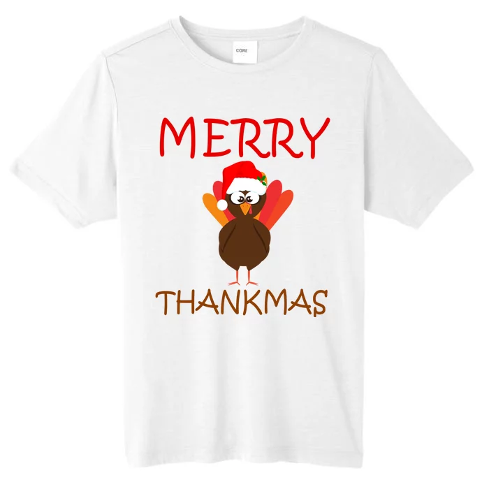 Merry Thankmas Funny Thanksgiving Turkey ChromaSoft Performance T-Shirt