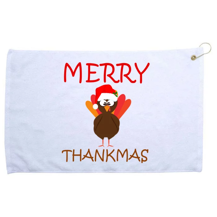 Merry Thankmas Funny Thanksgiving Turkey Grommeted Golf Towel