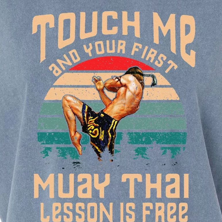 Muay Thai Funny Quote Kickboxing Thailand Boxing Garment-Dyed Women's Muscle Tee