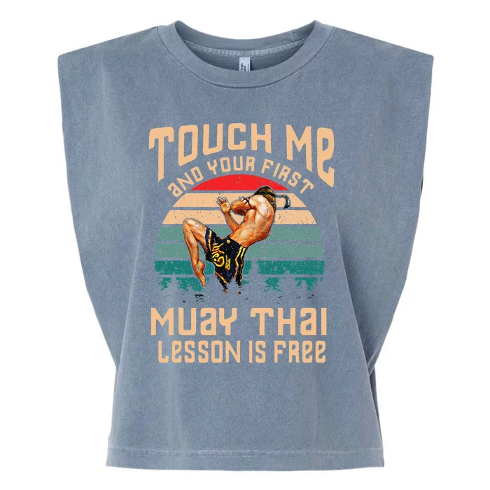 Muay Thai Funny Quote Kickboxing Thailand Boxing Garment-Dyed Women's Muscle Tee