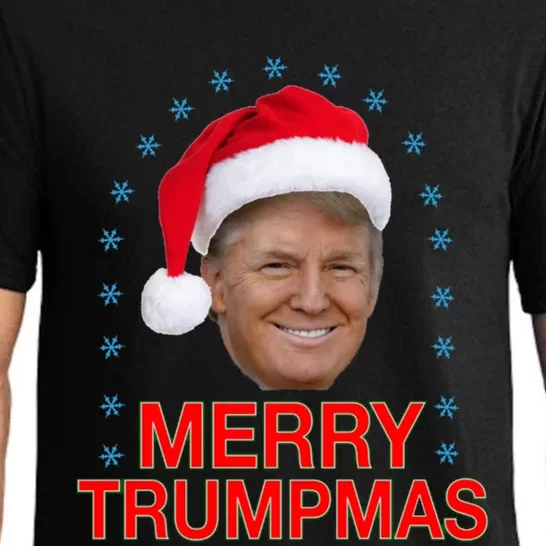 Merry Trumpmas Funny Trump Santa Christmas Design Funny Gift Pajama Set