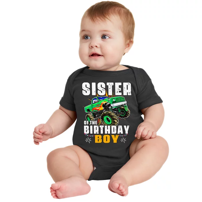 monster truck family matching sister of the birthday Baby Bodysuit