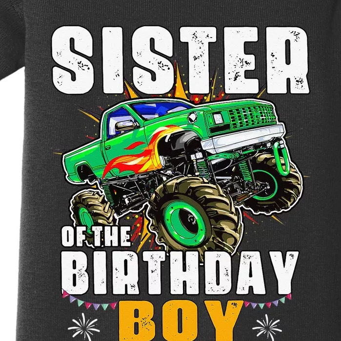 monster truck family matching sister of the birthday Baby Bodysuit