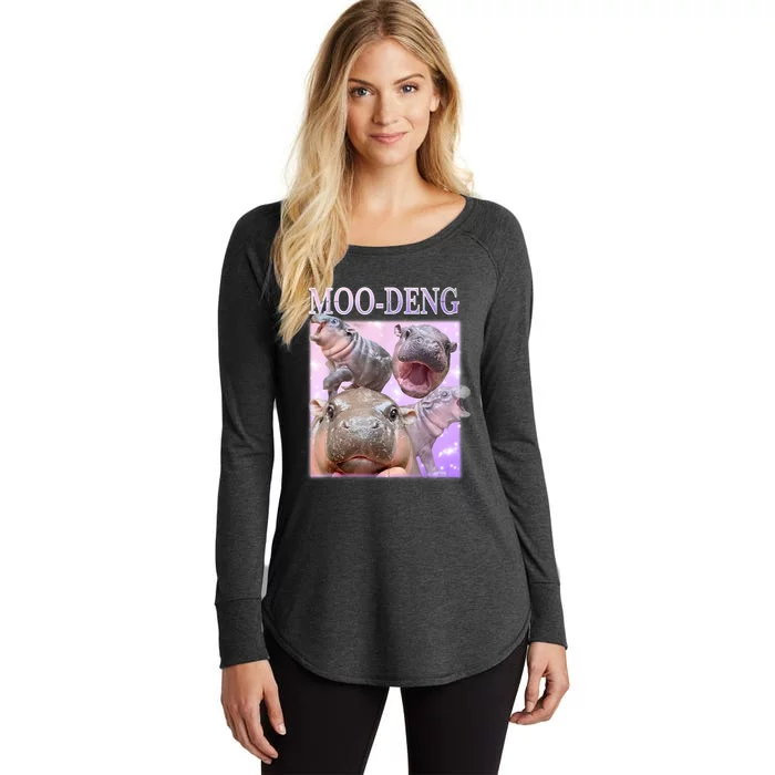 Moodeng The Famous Baby Pigmy Hippo Moodeng Women's Perfect Tri Tunic Long Sleeve Shirt