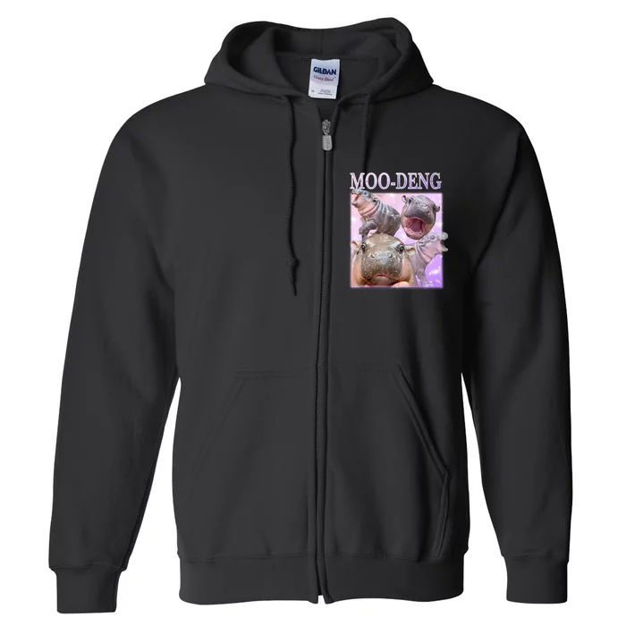 Moodeng The Famous Baby Pigmy Hippo Moodeng Full Zip Hoodie