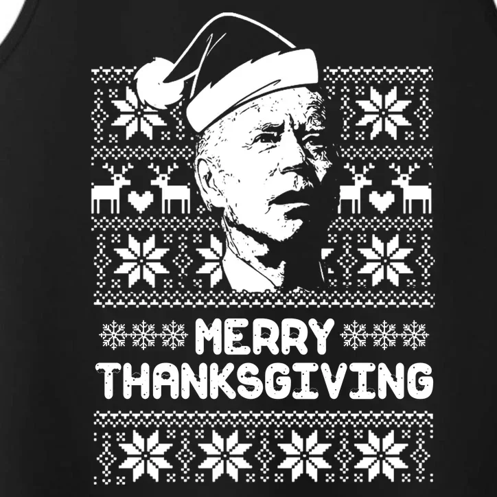 Merry Thanksgiving Funny Joe Biden Ugly Christmas Performance Tank