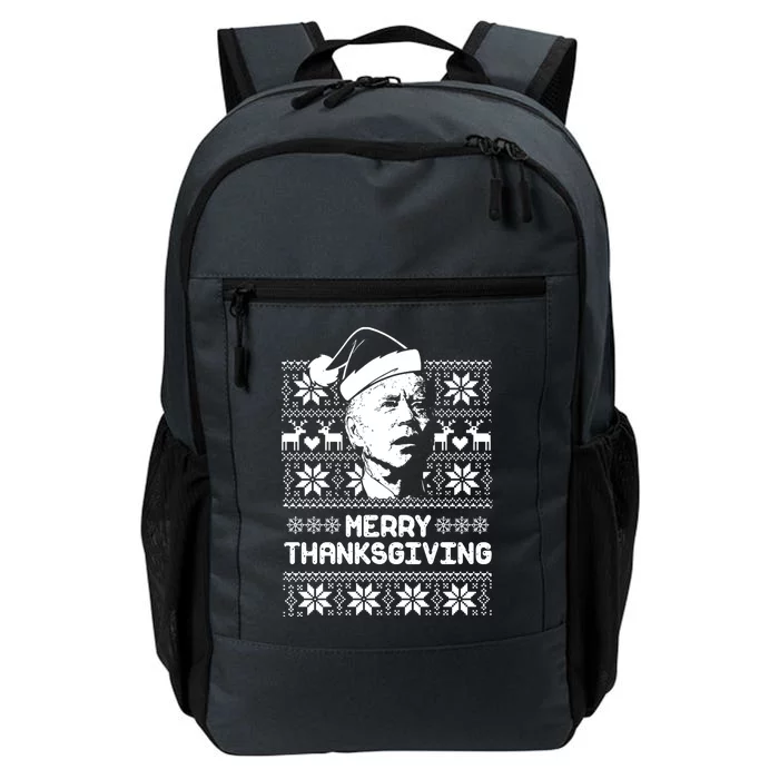 Merry Thanksgiving Funny Joe Biden Ugly Christmas Daily Commute Backpack