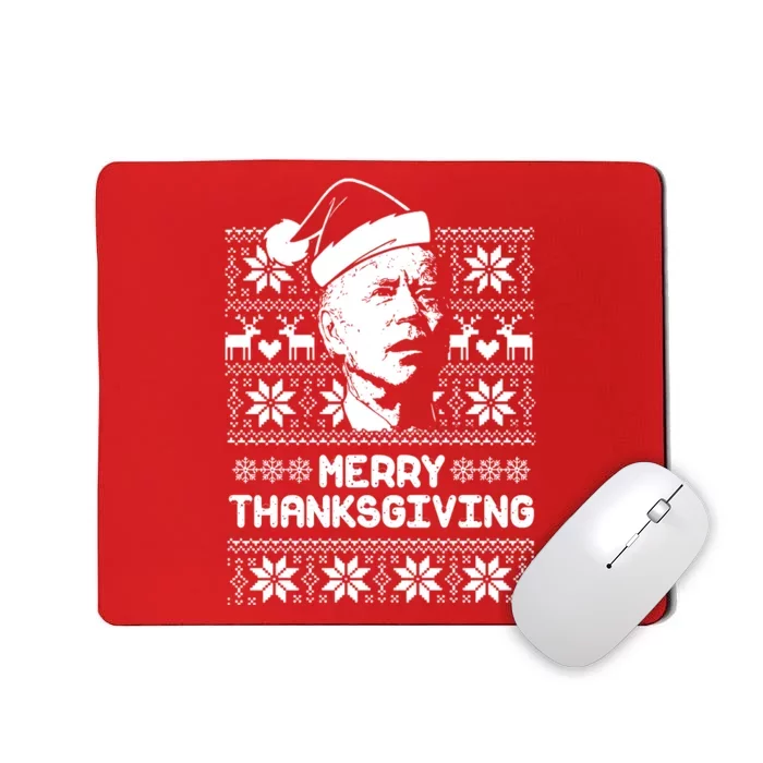 Merry Thanksgiving Funny Joe Biden Ugly Christmas Mousepad