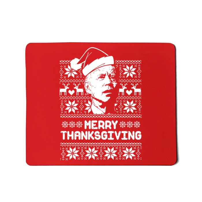 Merry Thanksgiving Funny Joe Biden Ugly Christmas Mousepad